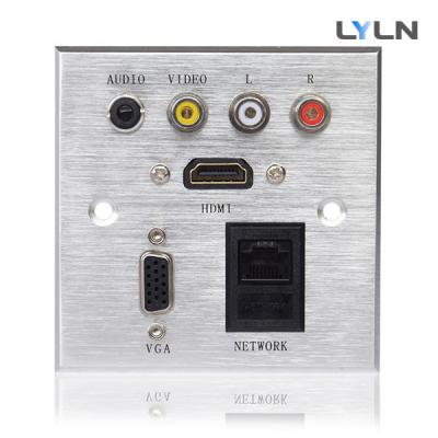 China Wall Mounted AV Wall Plate , Hdmi Vga Audio Faceplate For Training Room for sale