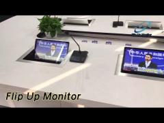 Touch Screen Flip Up Monitor Sunken 105 Degree HDMI / VGA Motorized