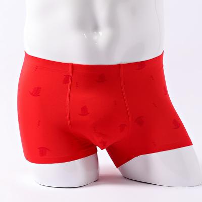 China Best Quality Selling Breathable Underwear Male Boxer For Men Seamless Stylish Red Solid Boxer Briefs for sale