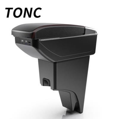 China TONC Storage Box For PERODUA BEZZA High Quality Car Armrest Box Black Console Box Storage Box With Cup Holder And USB Car Interior Parts for sale