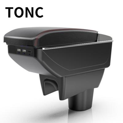 China TONC Storage Box For Mahindra e2o Car Center Console Interior Black Multifunctional Auto Box Seat Armrest Adjustable Water Cup Holder for sale