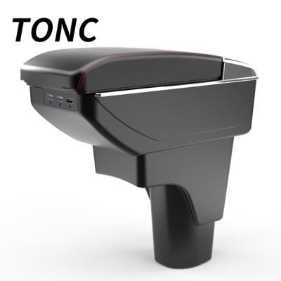 China TONC Storage Box For Datsun GO Large Double Layer Space Storage Box Car Black Console Adjustable Seat Armrest Box Water Cup Holder for sale