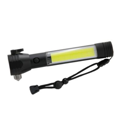 China Aluminum multifunction flashing and worklight and COB emergency emergency flashlight with glass breaker for sale