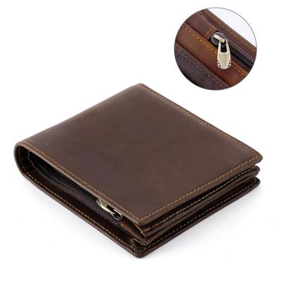 China Men Brown Custom Made Business Card Holder Leather Wallet RFID Blocking Ultra Thin Wallet Credit Card Holder Purse Men for sale