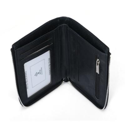 China Anti-theft PU Men Leather Wallet With Zipper Design Waist Quality Card Holder Wallet With Coin Pocket for sale