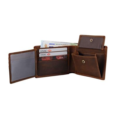 China High Quality Hot Sales RFID Purse Coins Bag Rfid Blocking Genuine Leather Wallet For Men Slim for sale