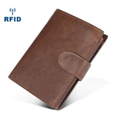 China Hold Cards Promotional RFID Blocking Minimalist Genuine Leather Bifold Front Pocket Wallets For Men With Money Clip for sale