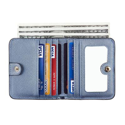 China RFID Blocking Unisex Rfid Protection Blocking Small Contract PU Pocket Luxury Bifold Unisex Leather Wallet for sale