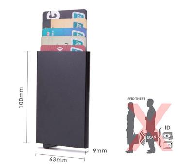 China Fashion RFID Blocking Mini Metal Case Slim Minimalist Credit Card Holder For Men And Women for sale