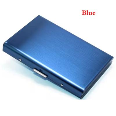 China RFID Blocking Stainless Steel Brush Credit Card Holder Slim Wallet RFID Blocking Card Men for sale