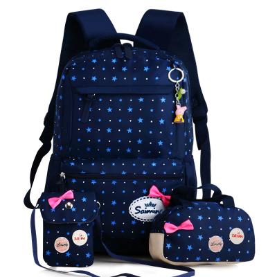 China Wholesale Fashion Hot Selling Cheap Anti-theft 3 Pcs Set Canvas Young Girls Teenage Child Pop Kids Backpack School Bags for sale