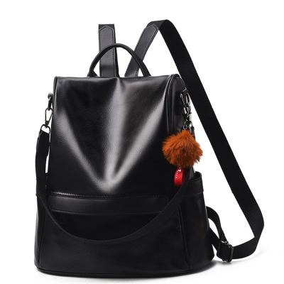 China Large capacity fashion school backpack portable women's backpack wholesale PU large capacity female bag for sale