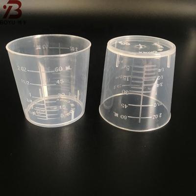 China Viable high quality 60ml pp material plastic measuring cup for plastic bottle for sale