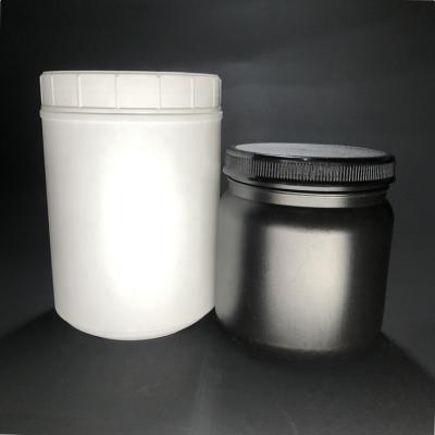 China Round Jar 1000ml 2000ml Wide Mouth HDPE PACKAGING PACK Black Large Size 2 Liter Black Plastic Protein PowderJars for sale