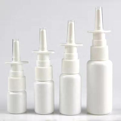 China Hot Selling Plastic 20ml 30ml 60ML Plastic Bottle HDPE Nasal Spray Material With Nasal Spray Pump for sale