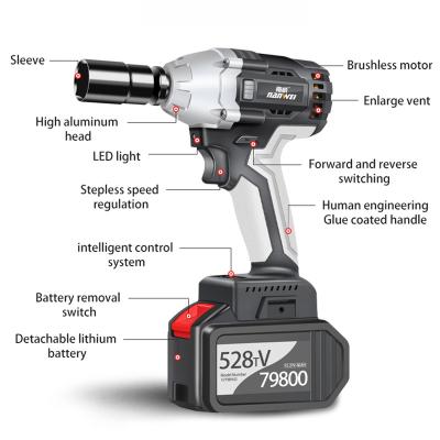 China Multifunctional Cordless Power Tool Li-ion Battery Max Power 350nm 21V Auto Repair Bicycle Impact Wrench for sale