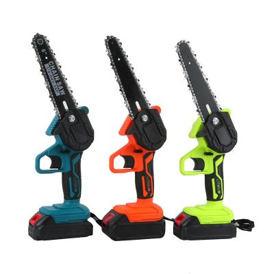 China 6 Inch Mini Lithium Tree Pruning Chainsaw Rechargeable Woodworking Cutting Chainsaw Cordless Battery Operated Hand Anti-Skid Chainsaw for sale