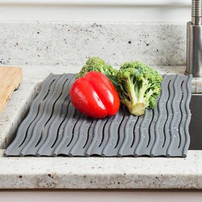 China 2021 Viable Hottest Extra Large Silicone Dish Drying Mat Over Sink Dish Drying Mat Dish Drainer Rack for sale