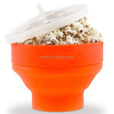 China Portable and Don't Be the Broken Automatic Silicone Popcorn Popper - Collapsible Silicone Popcorn Jumping Bowl with Handles Family Friendly BPA Free Microwave for sale