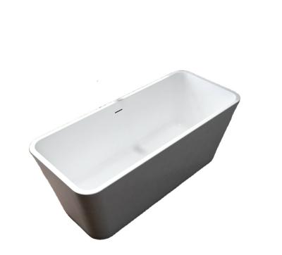 China New Arrival 1650 Badewanne Style Resin Non-Toxic European Safe Solid Outdoor Stone Bathtub Freestanding White Bathtub For Adults Bathroom for sale