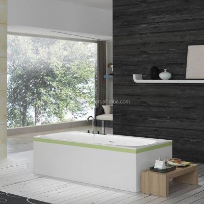 China Non-toxic Safe Built-in Artificial Stone Resin Bathroom Bathtub Solid Surface Drop In Bathtub for sale