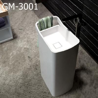 China Resin modern unique stone pedestal sinks/decorative pedestal sinks/rough stone bathroom sink for sale