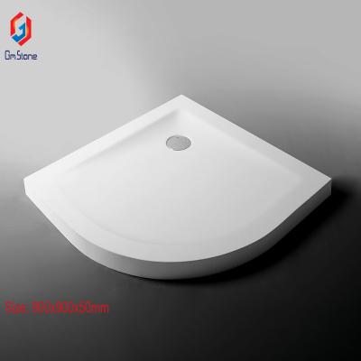 China Rectangle Pedestal Modern Italian Clear Acrylic White Shower Tray Solid Outdoor Artificial Stone Base for sale