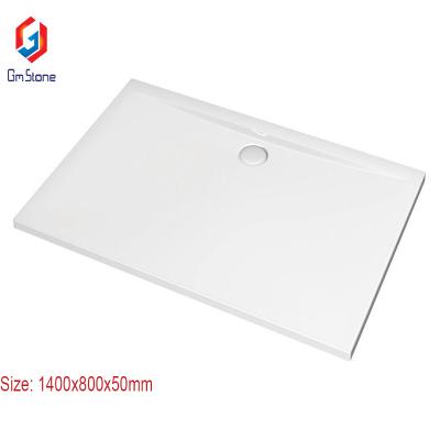 China Rectangle Pedestal Modern Italian Clear Acrylic White Shower Tray Solid Outdoor Artificial Stone Base for sale