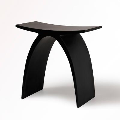 China Modern Black Color Italian Designed Nordic Solid Artificial Stone Bench Stool Solid Surface Shower Outdoor Stool for sale