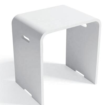 China Modern Solid Resin Outdoor Stone Shower Seat Artificial Stone Shower Stool / Funiture Stone Bathroom Stool for sale