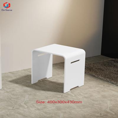 China Modern Solid Outdoor Aritificial Stone Taburetes Stool Bench Bathroom Sink Shower Stool Para Stone Ducha for sale