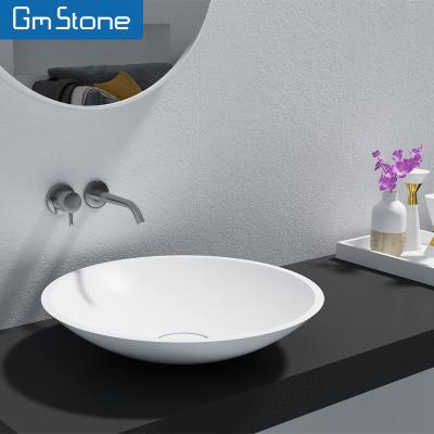 China GM Modern Solid Surface Oval Shaped Counter Sink With Modern Design for sale