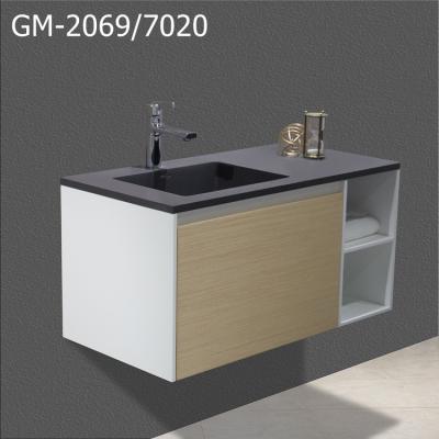 China Easy Clean Luxury Black Matte Vanity Basin Cabinet Factory Design GeMei Wash Basin Bathroom Solid Outdoor Sink for sale