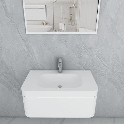 China Solid Surface Artificial Stone Wash Basin Modern Bathroom Sink Resin Wall-Hung for sale