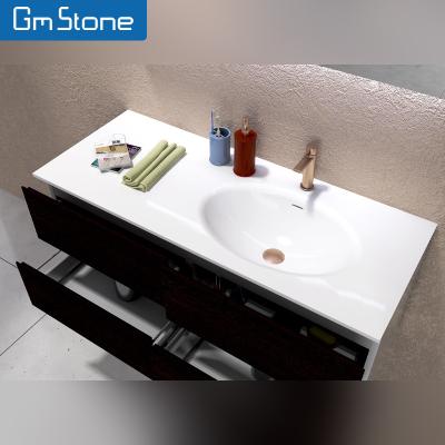 China Modern Europen Style Cabinet Modern Artificial Stone High-end Artificial Stone Bathroom Basin Bathroom Sink Basin Solid Outdoor Wash Basin for sale