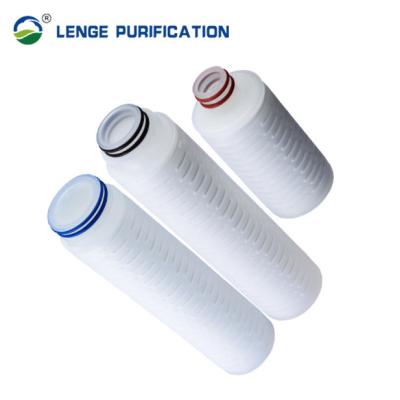 China 2.5 Inch Glass Fibre PP Pleated Polypropylene Filter Cartridge For Gas Filtration for sale