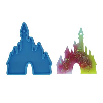 China Viable Realm Epoxy Resin Magic Castle Pendant Key Chain DIY Silicone Mold for sale