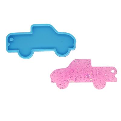 China Truck Shiny Silicone Decorating Resin Car Key Chain Mold With Hole Silicone Keychain Key Chain Mold for sale