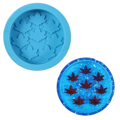 China Large Resin Stocked Tray Shiny Ashtray Mold Epoxy Silicone Weed Leaf Maple Leaf for sale