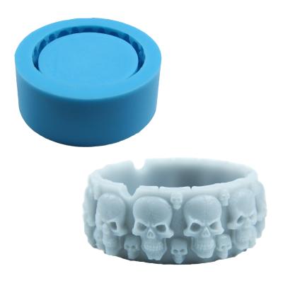 China Custom Stocked Ashtray Silicone Skeleton Mold Resin Epoxy Skeleton Mold for sale