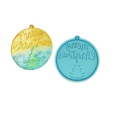 China Decoration Christmas Tree Round Shape Circle Epoxy Resin Silicone Mold Decoration for Festival Gift Ornament for sale