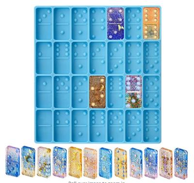 China DIY Decoration Epoxy Resin Domino Craft Mold Domino Map Mold Resin Silicone Mold for sale