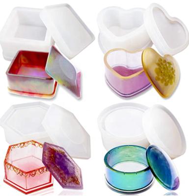 China Stocked Jewelry Box 5 PCS Mold Resin Molds Silicone Resin Molds for sale