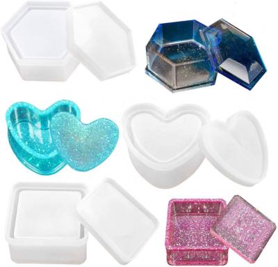 China Stocked Snowflake Resin Molds 3D Christmas Box Silicone Resin Molds Epoxy Resin DIY Handmade Box Crafts for sale