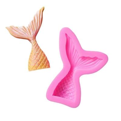 China Viable DIY Fish Silicone Fondant Cake Molds 3D Mermaid Tail Molds Soap Mold Chocolate Mold For Baking Tools Cake for sale