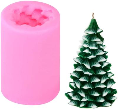 China 2021 New Stocked Silicone Candle Mold Christmas Tree Making Festival Gifts for sale