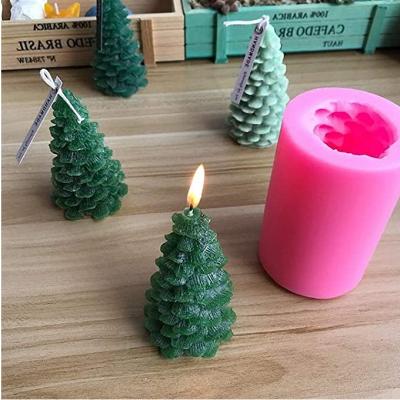 China Stocked Decorative Merry Christmas Tools Food Grade Silicone Candle Mold for sale