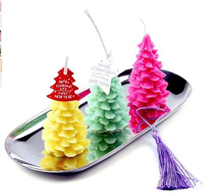 China Stocked 3D Christmas Tree Shape Silicone Mold for Resin Fondant Christmas Tree Candy Candle Soap for sale