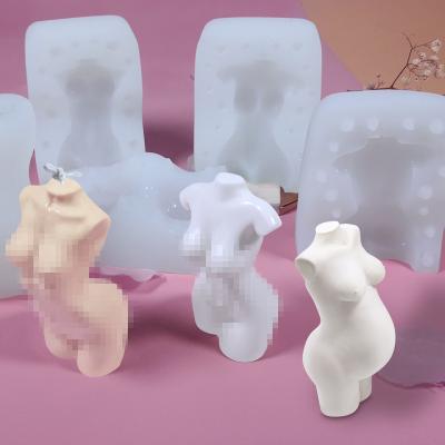 China Stocked 3D Silicone Molds Large Woman Female Torso Body Candles Pregnant Woman Mold Candle Man for sale