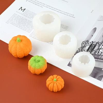 China Besafe RTS Stocked Fast Delivery Silicone Mousse Cake Mold 3D DIY Scented Pumpkin Halloween Candle Mold for sale